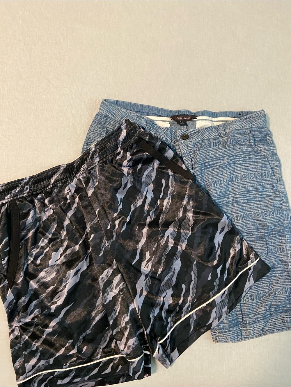 Adam Levine Blue Patterned Casual Shorts